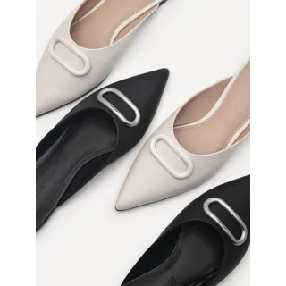 【PEDRO】Studio Kate真皮尖頭穆勒鞋-黑/石灰白(小CK集團品牌 官方直營)