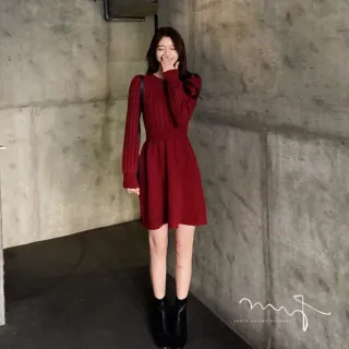 【AS 梨卡】女裝 洋裝 連身裙 短裙 針織裙 針織洋裝 毛衣洋裝 冬天洋裝 秋冬穿搭 美拉德穿搭DR238(連身裙)
