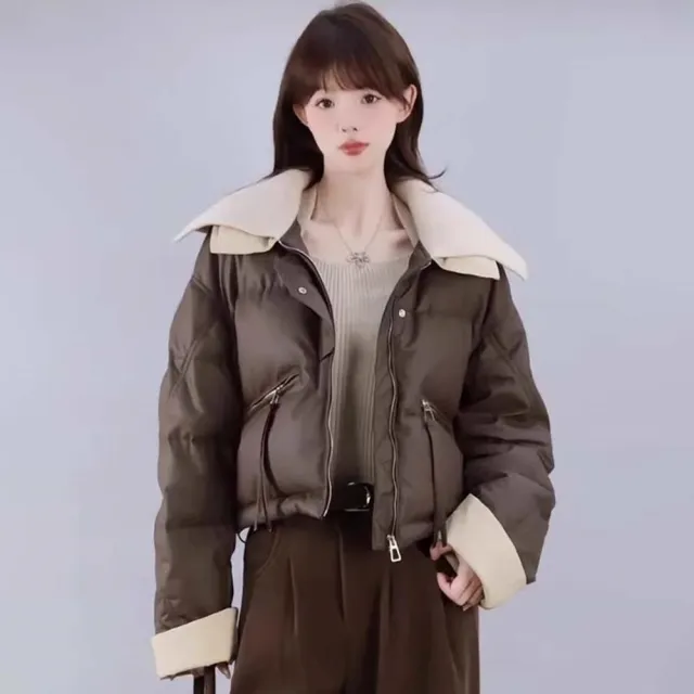 【巴黎精品】頂級真羽絨外套90%鴨絨羽絨衣秋冬外套保暖上衣大碼休閒女裝(拼接女外套4色n1lu5)