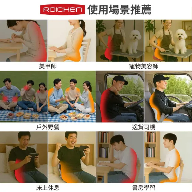 【Roichen】韓國 減壓舒適正脊坐墊/護脊椅墊/護腰靠墊 1入(正脊 美姿 椅背靠墊)