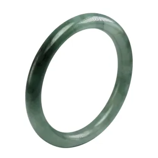 【漢石齋】天然翡翠A貨 圓條手鐲玉鐲 細糯種飄花 福 利 品(手圍17.4/ 版寬8mm)