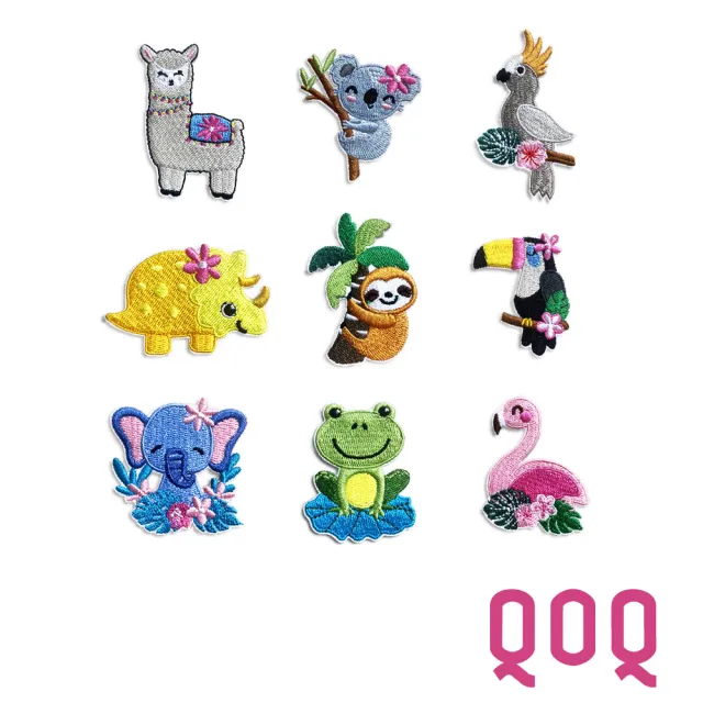 【QOQ】動物貼布 刺繡貼布/可愛彩色卡通動物圖樣刺繡貼布 DIY材料 衣物補丁 熱熔膠款(9款任選)
