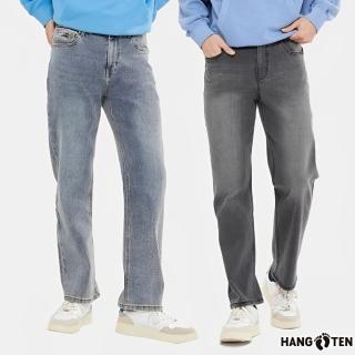 【Hang Ten】男裝-正韓韓國連線-STRAIGHT FIT水洗刷色直筒丹寧牛仔褲(多色選)