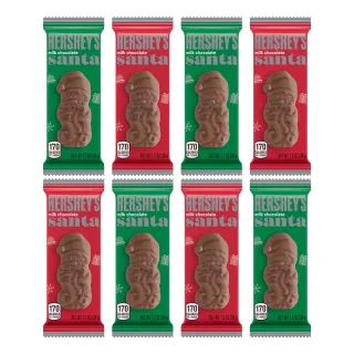 【Hersheys 好時】聖誕老人造型牛奶巧克力 8入組(34gx8入 節日限定 巧克力 節日精選 聖誕 送禮首選)