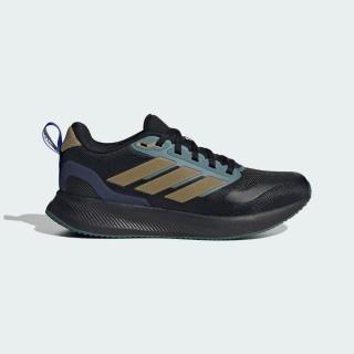 【adidas 愛迪達】愛迪達 Runfalcon 5 大童 慢跑鞋 跑鞋 路跑 黑 卡其(JQ5690)