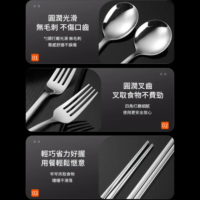 【媽媽咪呀】316不鏽鋼環保便攜餐具組 316筷子湯匙叉子 附304餐具收納盒(野餐露營餐具)