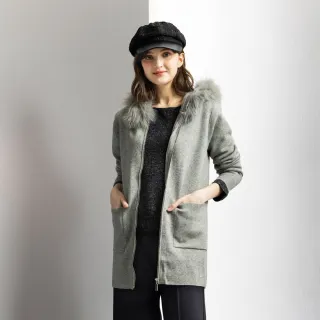 【GINKOO 俊克】拉鍊針織長外套