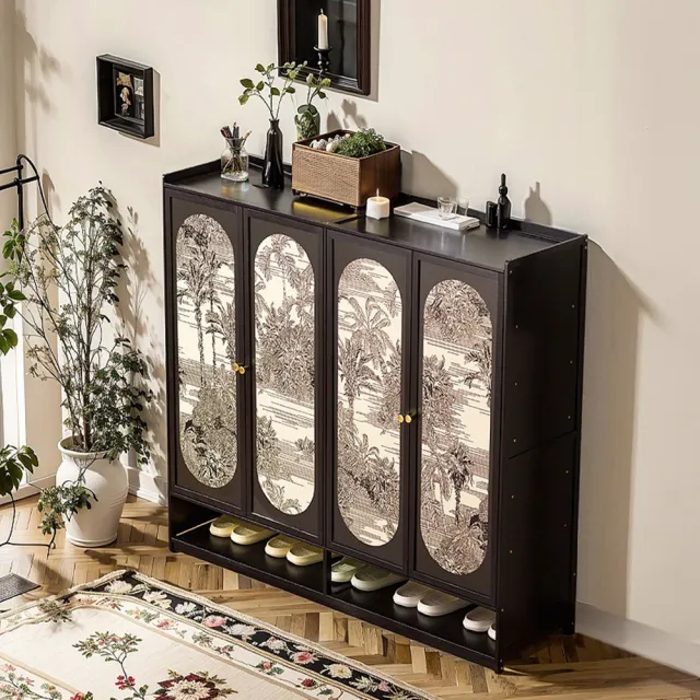 【Quality 聚家】鞋櫃 鞋子收納櫃 防塵櫃 玄關櫃 入戶置物架（四門）(可拆卸隔板/承重強/加高櫃腳)