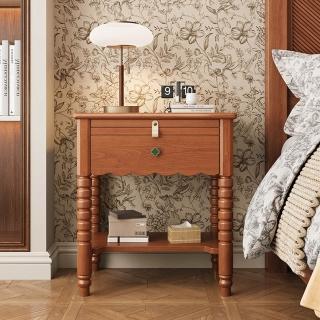 【XINGMU 興沐】復古風實木床頭櫃 家用儲物櫃 收納櫃(一物多用)