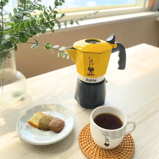 希少　月形那比古　作　鬼意加　盃 Bialetti 比亞樂堤】雙12-極厚鑽石加壓摩卡壺BRIKKA-4杯份-公司貨