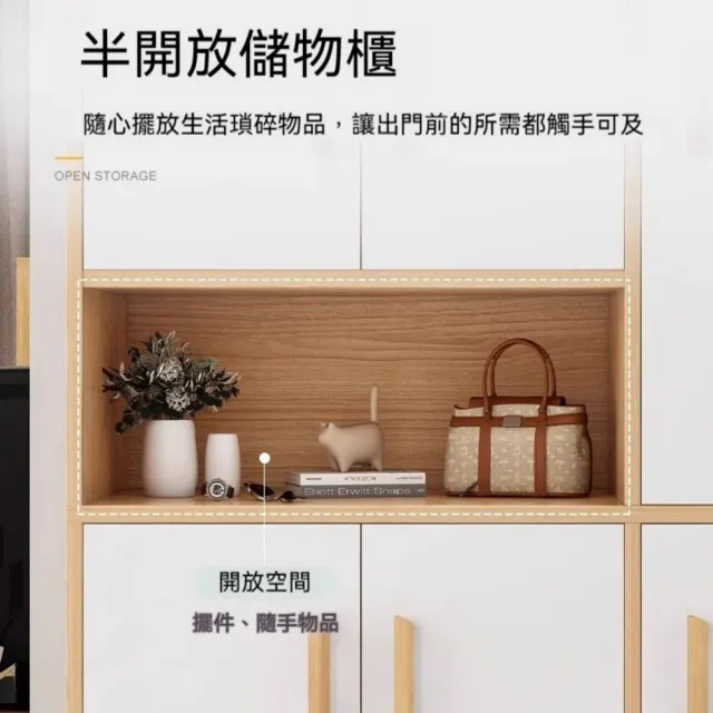 【TAMZU 潭祖】鞋櫃家用 收納櫃一體 靠牆玄關櫃 入戶室內多層鞋架(四門帶格款 60*30*183)