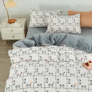 【DeKo岱珂】厚磅款頂級法蘭絨雙人特大床包被套四件組-雙人特大6*7尺(冬被/棉被)