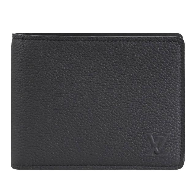 【Louis Vuitton 路易威登】LV M25945 Multiple 簡約LOGO粒面牛皮雙層對折短夾(現貨)