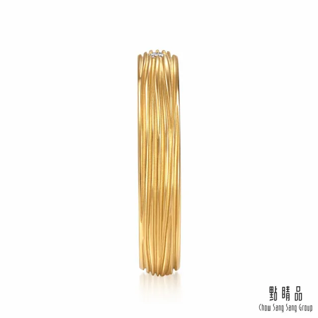 【點睛品】方圓樹紋 黃金鑽石戒指(女戒)