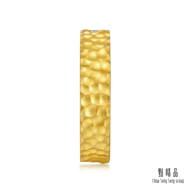 【點睛品】方正錘鑄 黃金鑽石戒指(男戒)