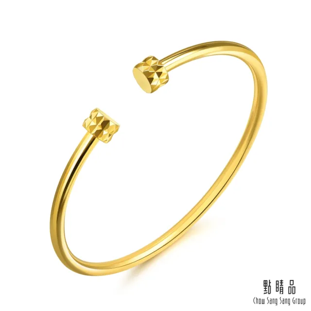 【點睛品】立體鉚釘 黃金手鐲_計價黃金(06)