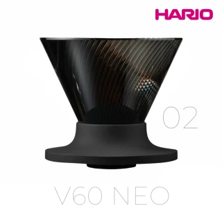 【HARIO】V60 NEO 樹脂濾杯02-黑色(#日本製濾杯#手沖咖啡濾杯#錐形濾杯#快速萃取#通用Switch底座)