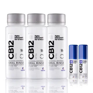 即期品【CB12】冬季美妝袋White淨味美白漱口水+口腔噴霧(250ml*3入+15ml*2)