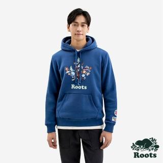 【Roots】Roots男裝-MAPLE LEAF 連帽上衣(午夜藍)