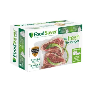 【福利品】美國FoodSaver-真空卷5入裝(8吋2卷 11吋3卷)