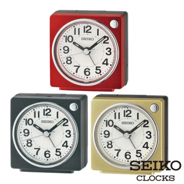 【SEIKO 精工】極簡小巧 防貪睡 方形鬧鐘 QHE196(極簡錶面 夜光指針 小巧尺寸約7cm)