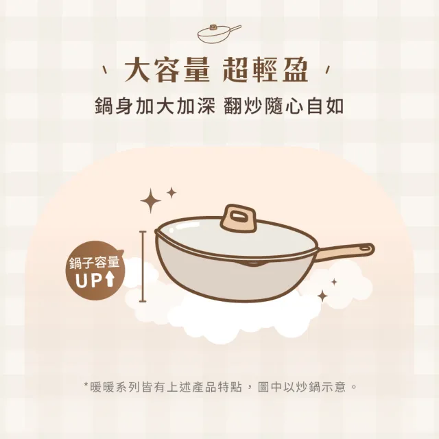 【Tefal 特福】暖暖系列30CM不沾鍋炒鍋-加蓋(IH爐可用鍋/電磁爐適用)