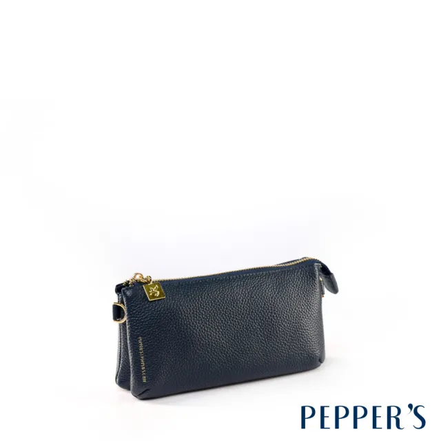【PEPPER’S】交換禮物 CUBE 真皮雙層拉鍊隨身小包 - 薄荷綠/午夜藍(隨身小包 真皮)