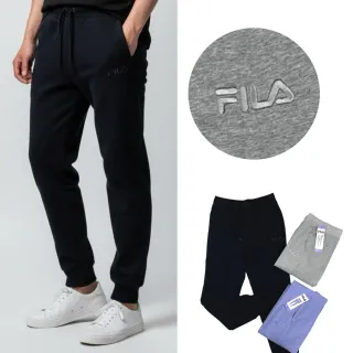 【FILA】Fila  男女皆可 刺繡logo 棉長褲 修身 梭織布 縮口 大尺碼 無刷毛 長褲(9749HR4)