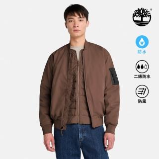 【Timberland 官方旗艦】男款深棕色羽絨三合一防水飛行外套(A6927243)