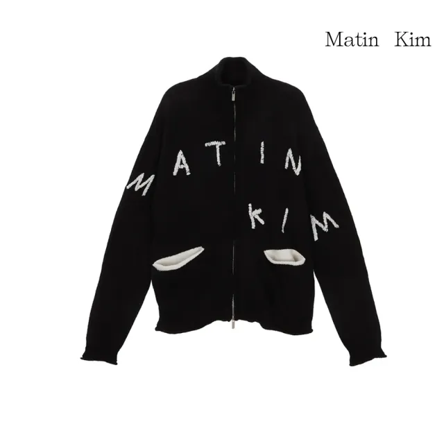 【MATIN KIM】官方旗艦 MATIN KIM刺繡針織拉鍊外套(多款任選)