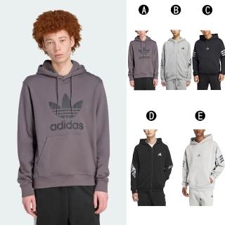 【adidas 愛迪達】連帽長袖T恤 連帽運動外套 TREFOIL HOODY 男 A-JY3765 B-KA1277 C-JX1956 精選五款