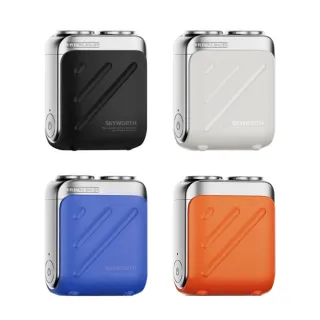 【SKYWORTH 創維】行者 雙刀頭電動刮鬍刀/電鬍刀 台灣公司貨(充電式/IPX7防水/全機水洗/磁吸刀頭)