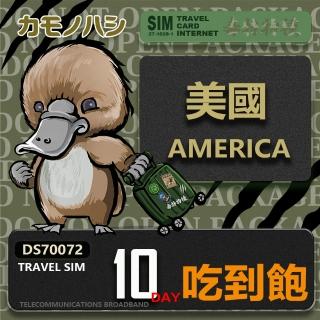 【鴨嘴獸 旅遊網絡卡】Travel Sim 美國 10日 喫到飽上網絡卡 旅遊卡(美國 上網絡卡)