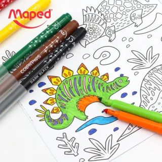【法國Maped】連蓋式長效型彩色筆12色