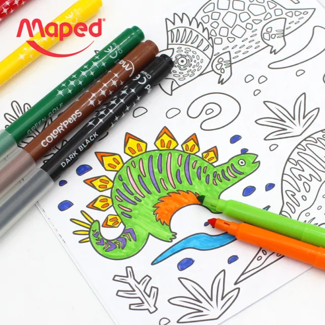 【法國Maped】連蓋式長效型彩色筆12色