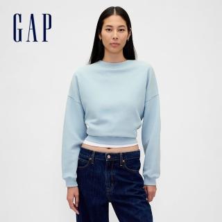 【GAP】女裝 圓領大學T-淡藍色(548299)