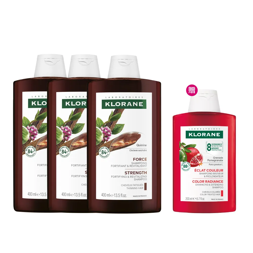 【KLORANE 蔻蘿蘭官方直營】3入組 養髮洗髮精400ml
