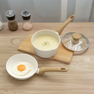 【KINYO】頂級鑽石不沾輕量鑄造IH 雙鍋組(16cm平煎鍋+16cm湯鍋/不挑爐具)