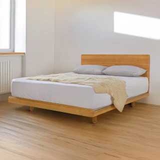 【有情門】STRAUSS 淨界似無邊床組-5*6.2呎/GL22.5(製作期2-3週/實木/MIT/雙人/床架/床框/床頭板)