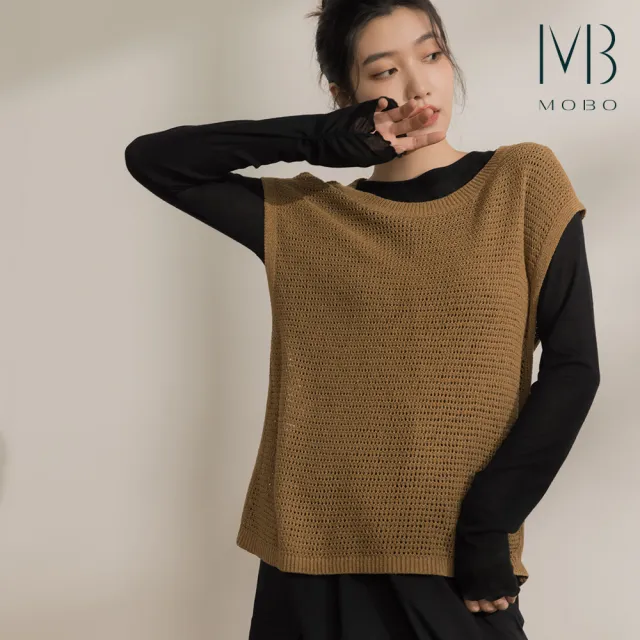 【MO-BO】慵懶美透視感針織背心