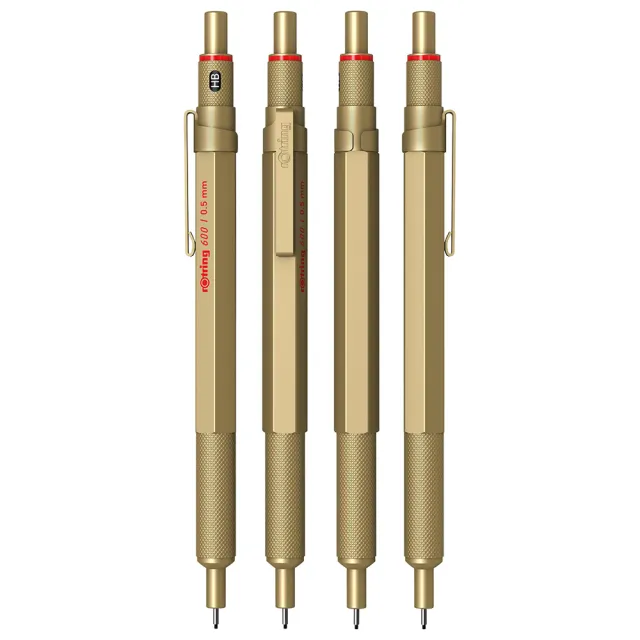 【rOtring】德國紅環rOtring 600型 製圖自動鉛筆 金色 0.5mm(rOtring 600)