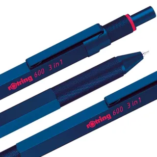 【rOtring】德國紅環rOtring 600型 3IN1 多功能原子筆 藍色(rOtring 600)