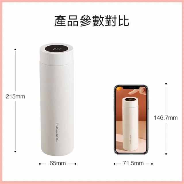 【FUGUANG 富光】智能顯溫保溫杯480ml 48小時喝熱水(泡茶杯 保溫杯 便攜杯 水杯 辦公杯 顯溫杯)