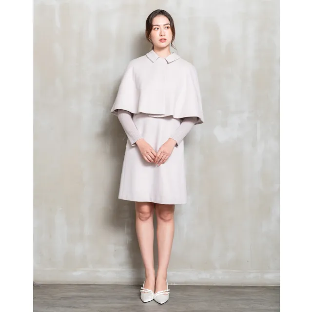 【perng yuh 芃諭名品】歐風時尚 羅紋袖 羊毛 直筒洋裝(2025 AW Collection｜4C秋冬新品上市)