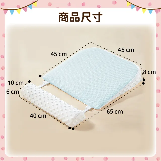 【OhBabyLying】可拆洗斜坡枕+腿枕(15度防吐奶\防溢奶\新生兒安撫枕\嬰兒餵奶枕\寶寶哺乳枕)