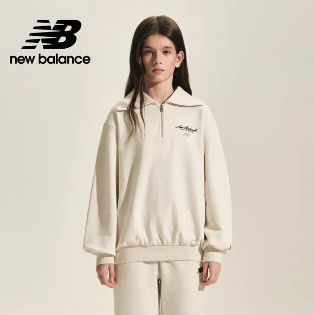 【NEW BALANCE】NB 童裝半開襟長袖衛衣_7ZF3306TOML_女童_米杏色