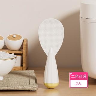 【晴安居】好拿握可站立不髒桌不倒翁飯勺 圓潤把手食品級PP耐熱飯匙(2入)