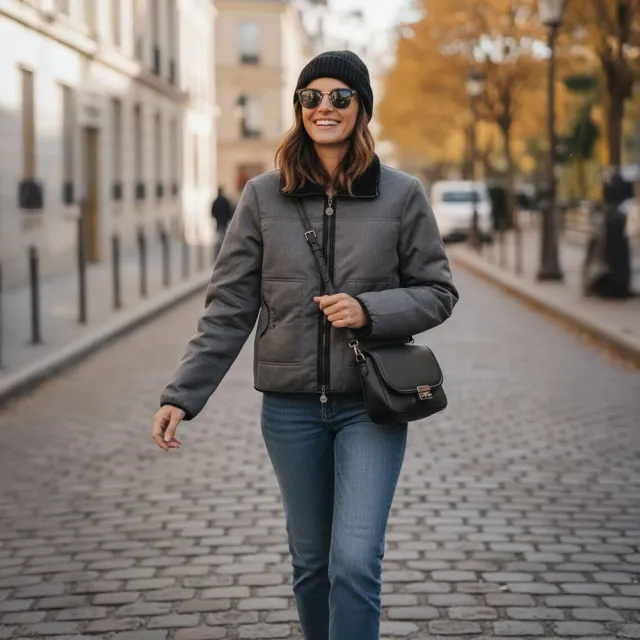 【ICHE 衣哲】Cop.Copine 法國雙口袋飛行拉鍊造型外套