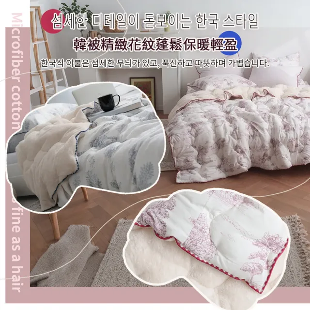 【Sleep Peacefully 寢室安居】韓國Hanebul雙材質單面絨毛四季被-法式夢境(廣藏市場.韓國棉被.韓國被)