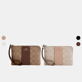 【COACH】蔻馳官方直營 經典Logo拉鍊手拿包 手腕包-多款任選(58035/CS602)